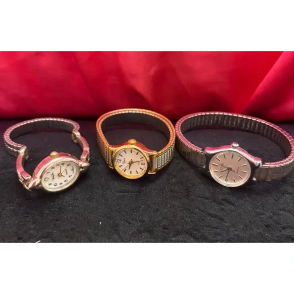 Vintage Ladies Watch Lot Timex Vanity Fair Accura Quartz Untested 3pc Bundle